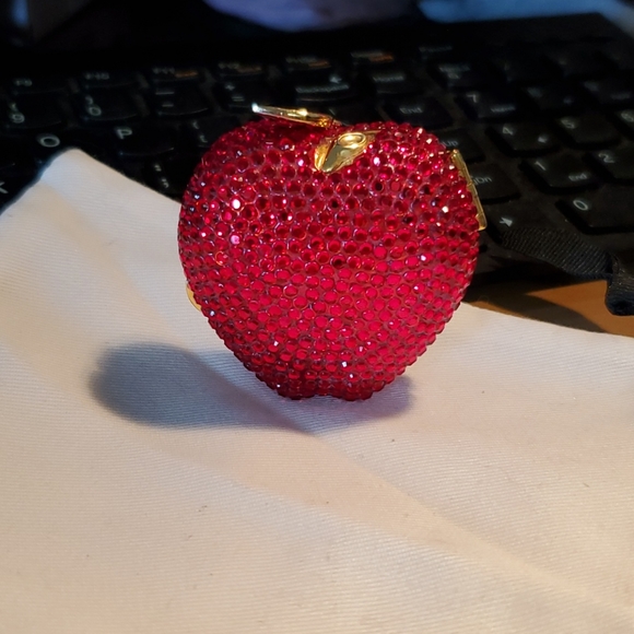Estee Lauder LADY APPLE Red SWAROVSKI Crystals Gold Collectible Powder {Rare} - Picture 6 of 8